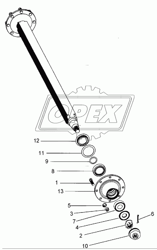 Running axle GS7008 55.67.001.014
