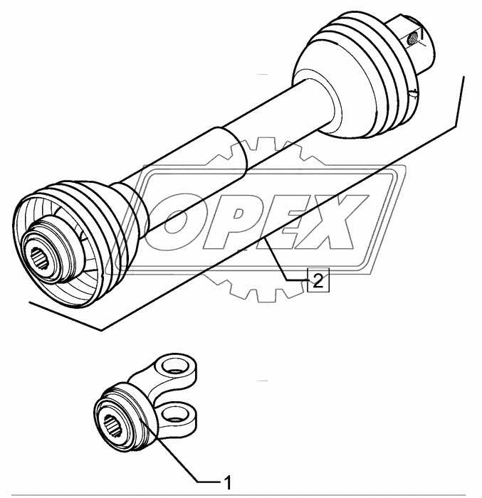 PTO shaft P600-860 1.3/8-6