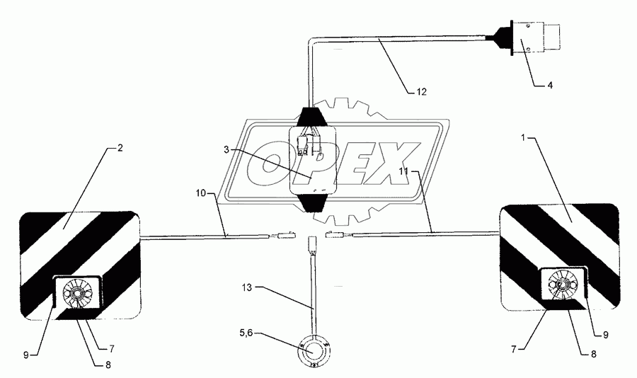 Lighting equipment, front Zirkon 9/KA 1