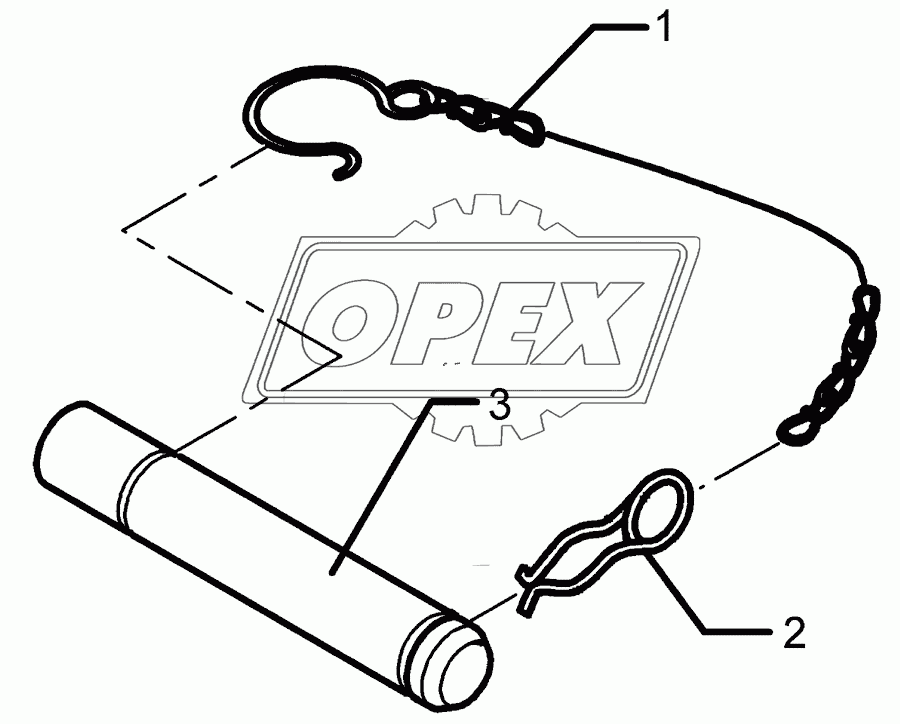 Top link pin, cpl.	KAT2 D25,4x140