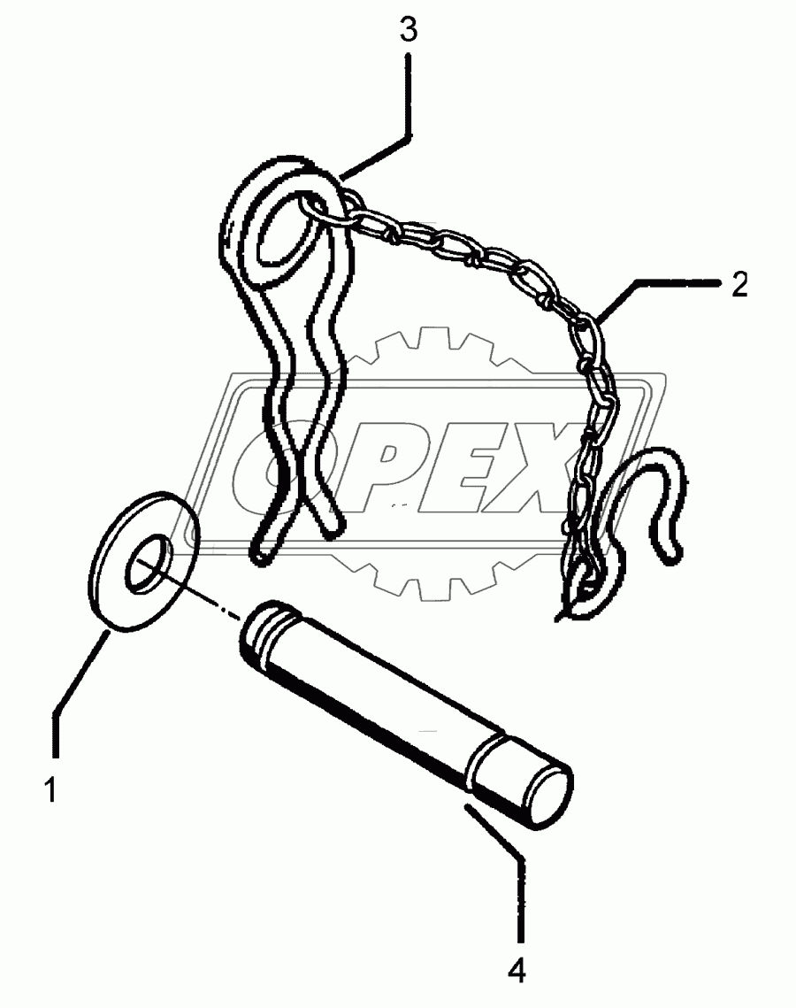 Top link pin, cpl.AT2 D25,4x140