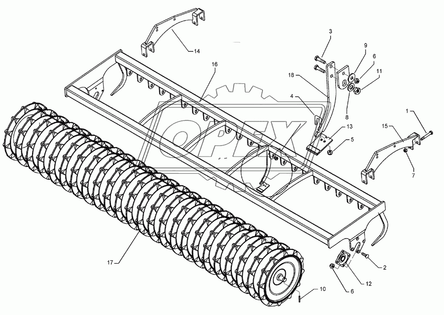 Trapeze packer roller TPW D500-400-27R150