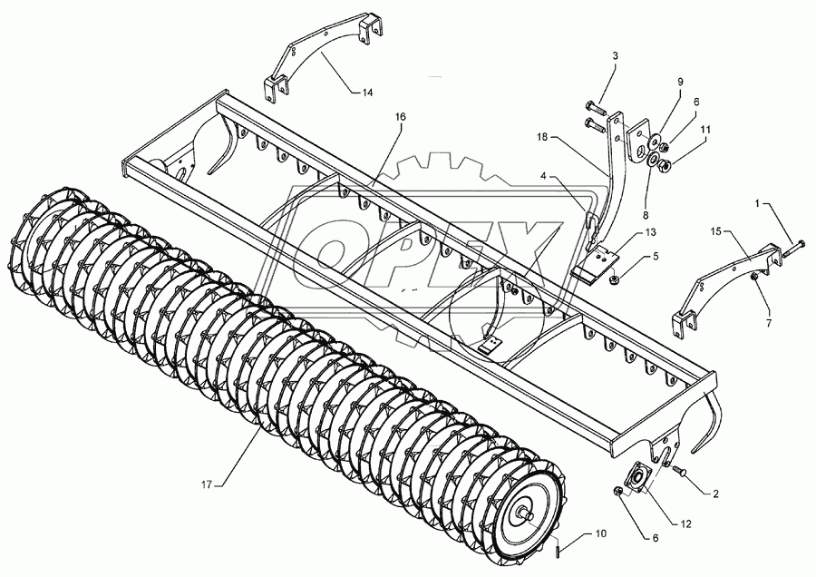 Trapeze packer roller TPW D500-400-23R175