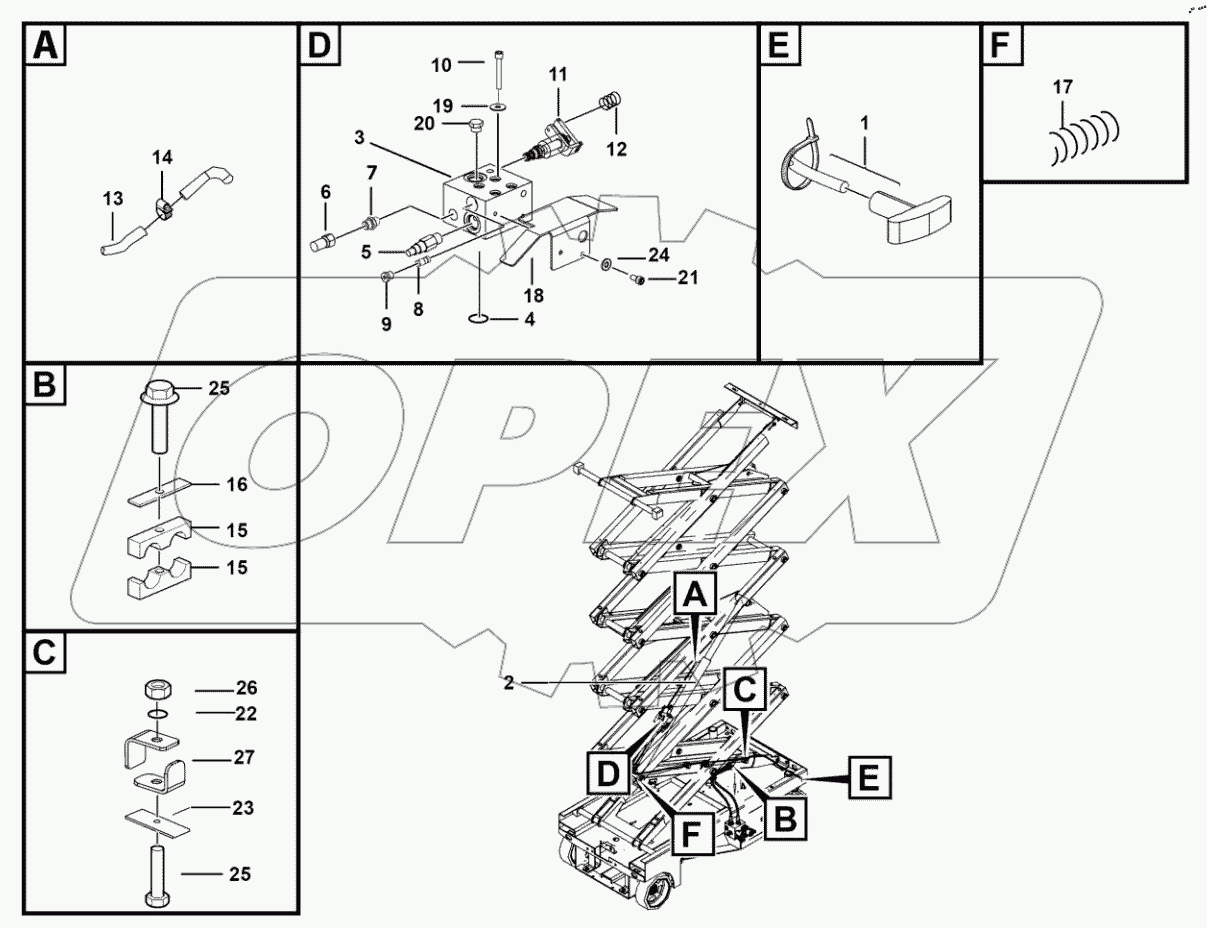  Lifting hydraulic assembly