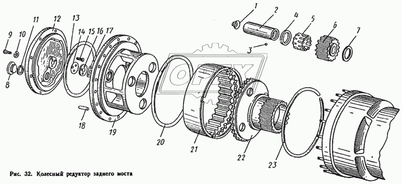 Коленчатый редуктор заднего моста