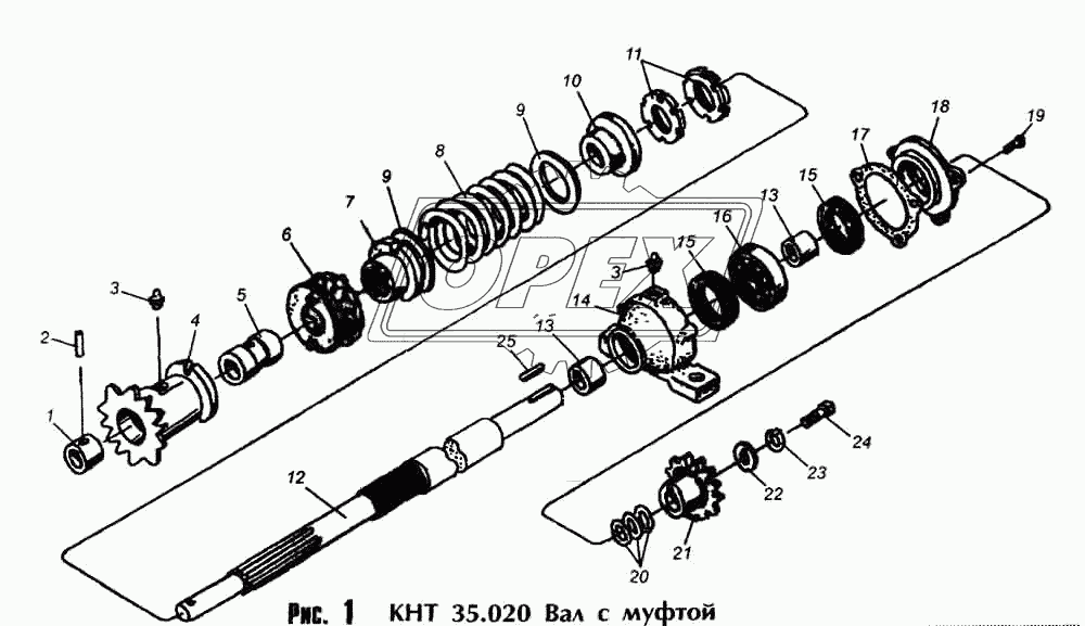 КНТ 35.020 Вал с муфтой