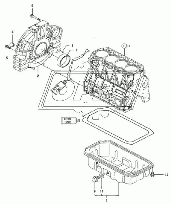 40C0863 000 FLYWHEEL HOUSING & OIL SUMP