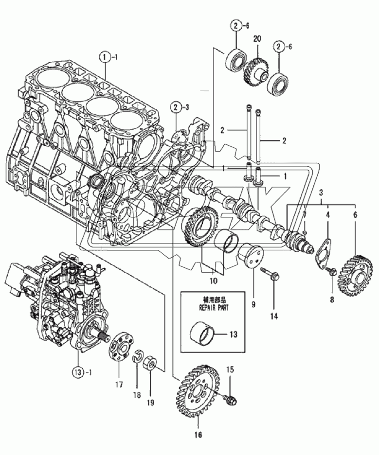 40C0863 000 CAMSHAFT & DRIVING GEAR