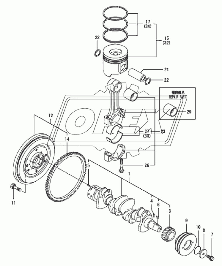 40C0863 000 CRANKSHAFT & PISTON
