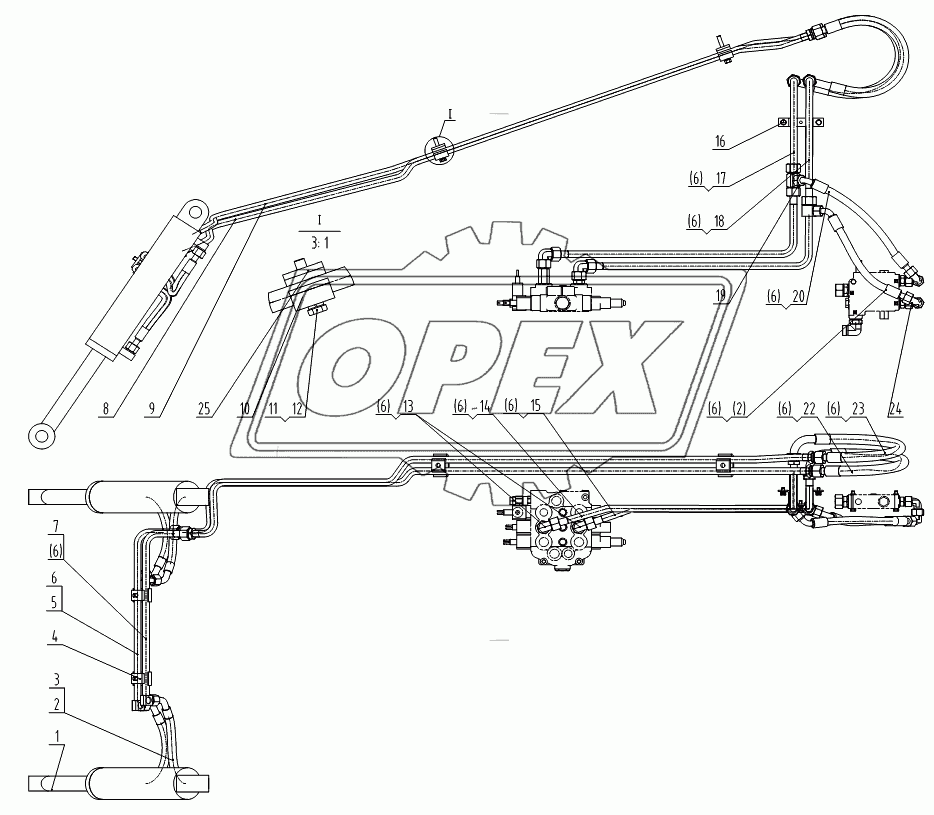 00C0805 003 TILTING CYLINDER LINES
