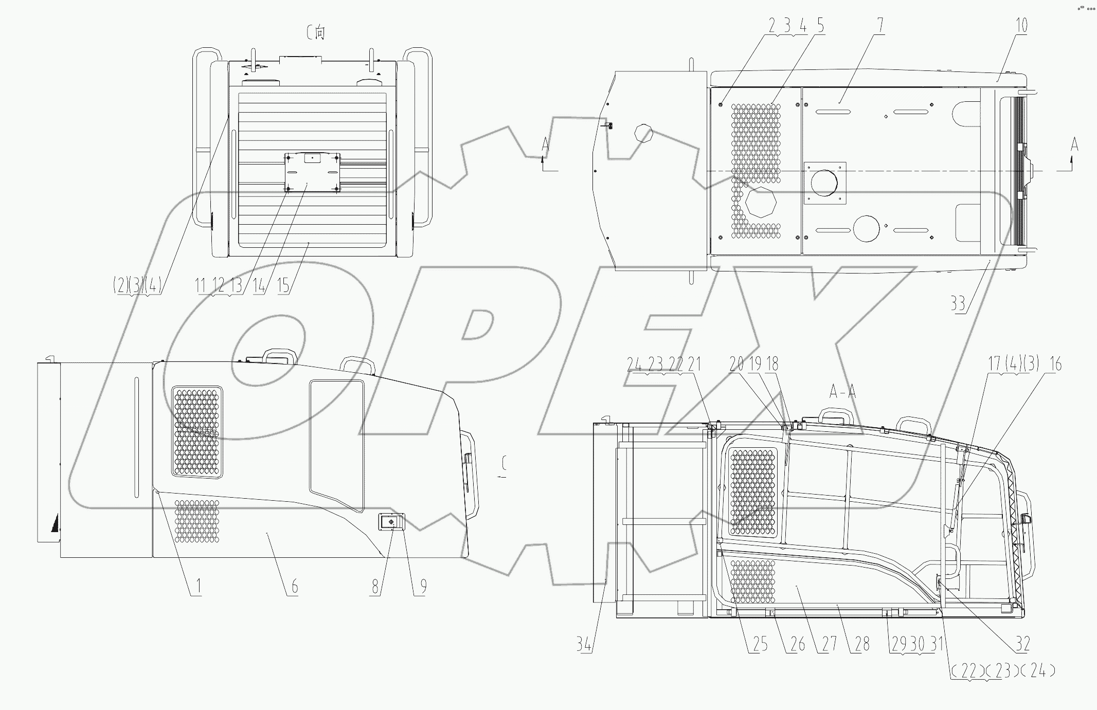 44Y0014_000_00 ENGINE HOOD AS