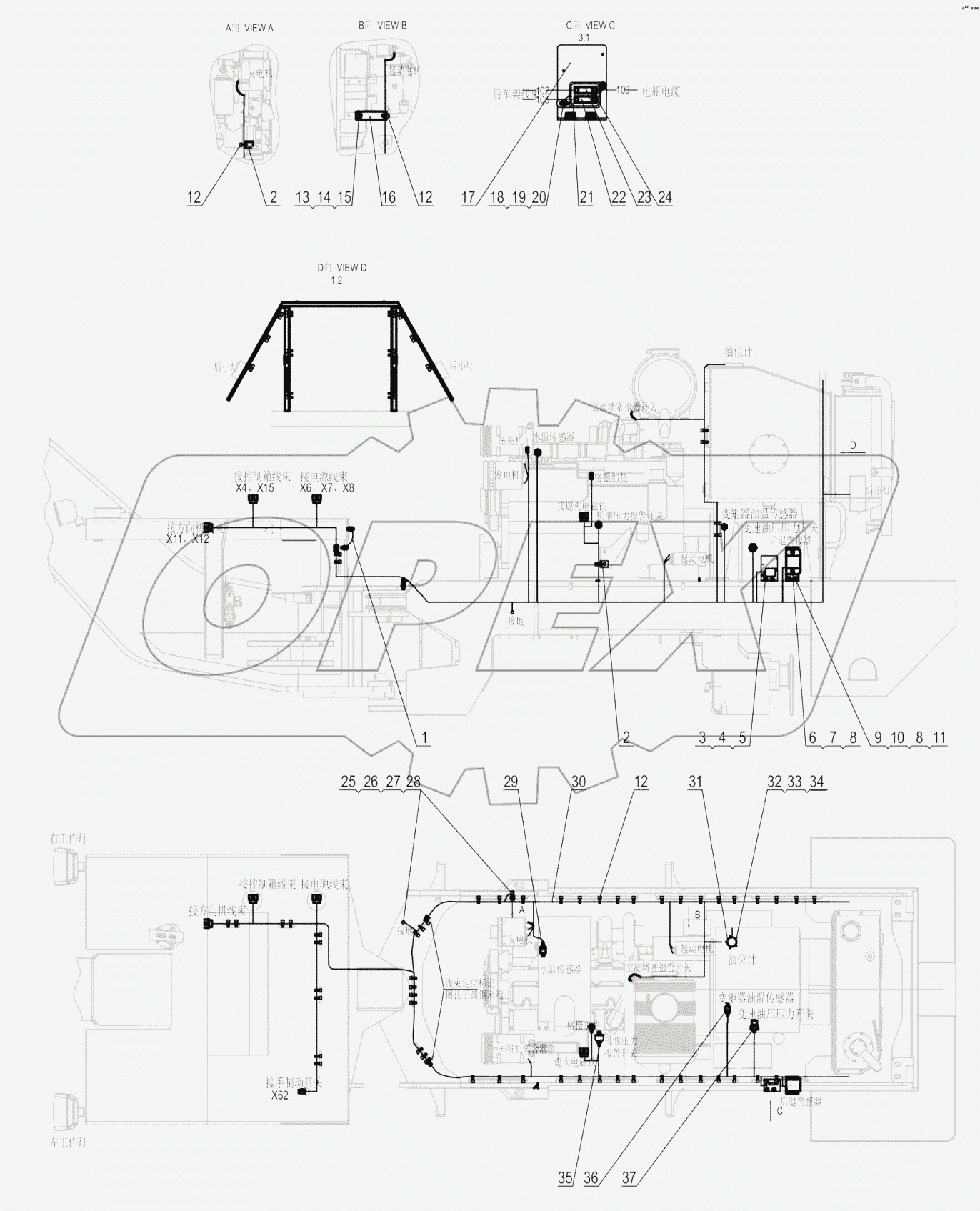 46C8274_000_00 REAR FRAME WIRING
