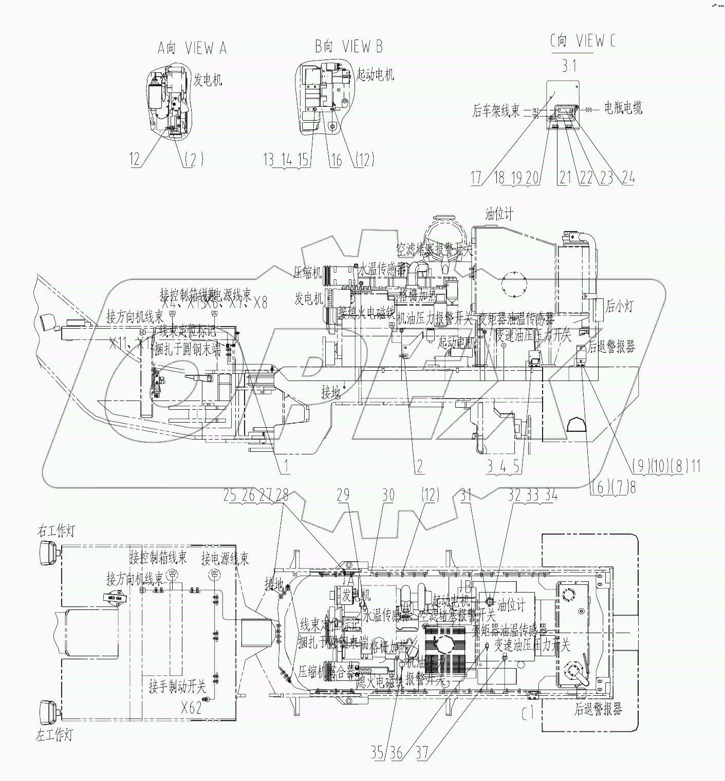46C8628_000_00 REAR FRAME WIRING