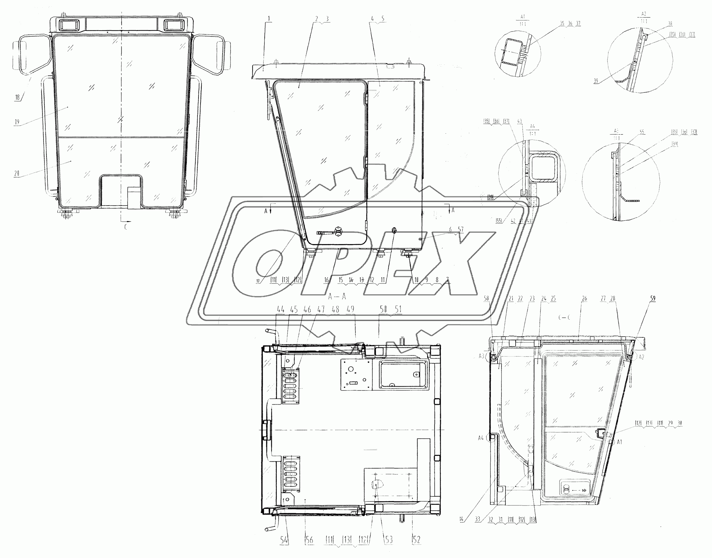 41E0062 Кабина в сборе