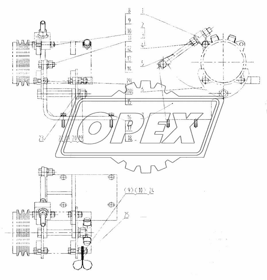 46C0828 Кронштейн компрессора кондиционера