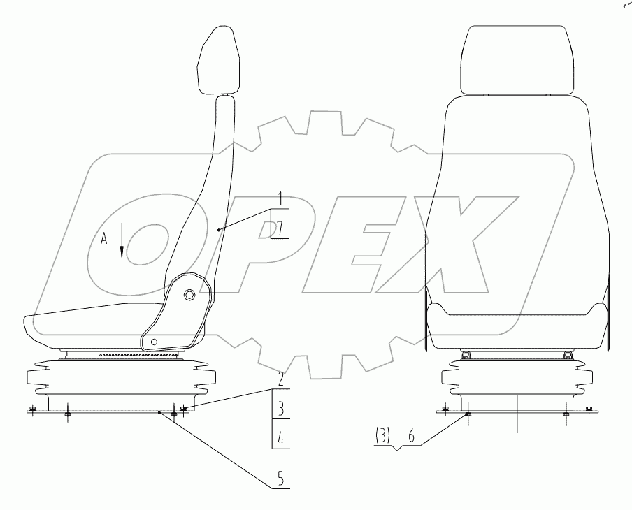  46E0021 001 DRIVER CHAIR ASSEMBLY