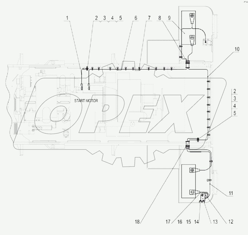 49С2085-000-00 BATTERY WIRING