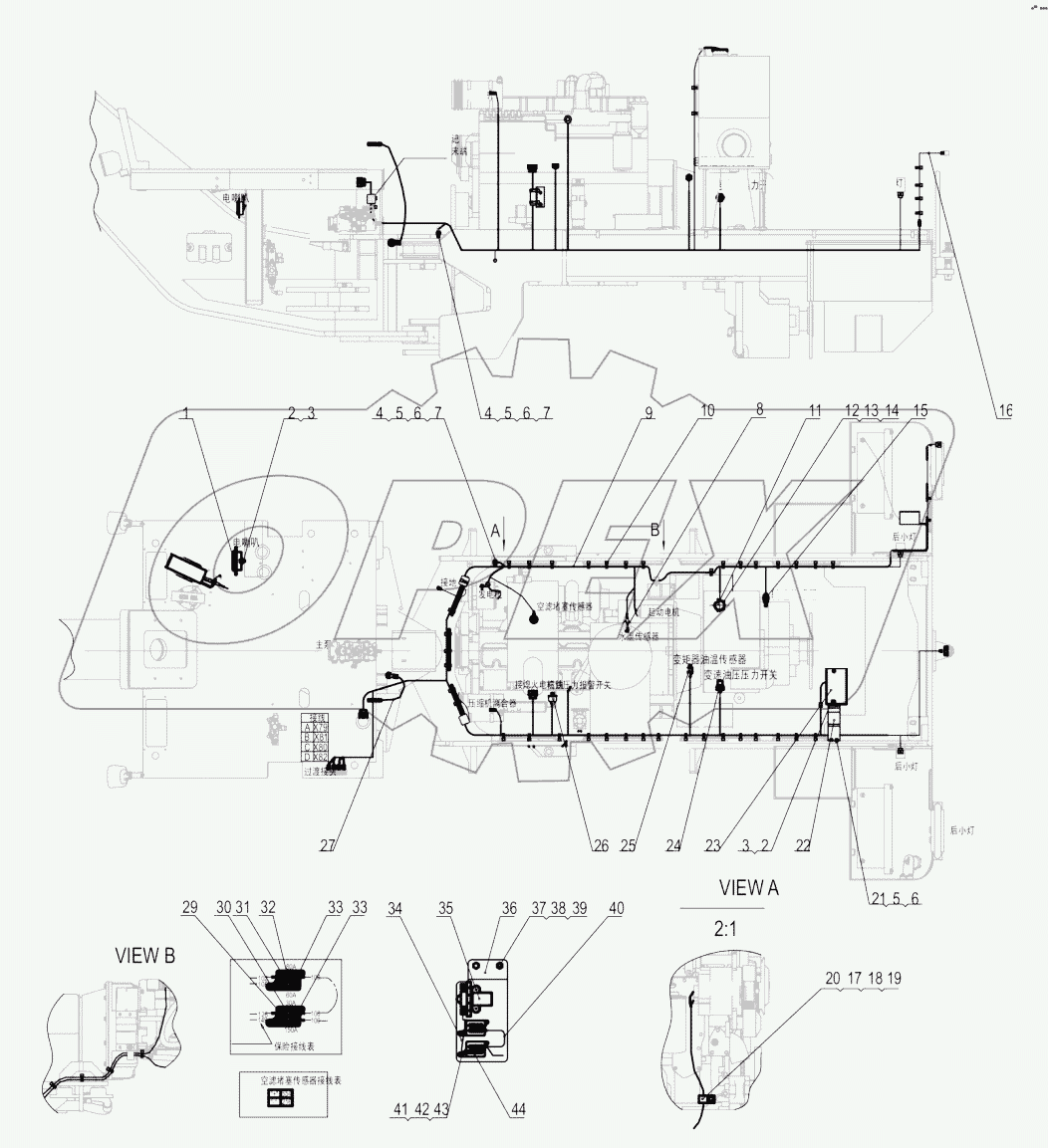 46С7457-000-00 REAR FRAME WIRING