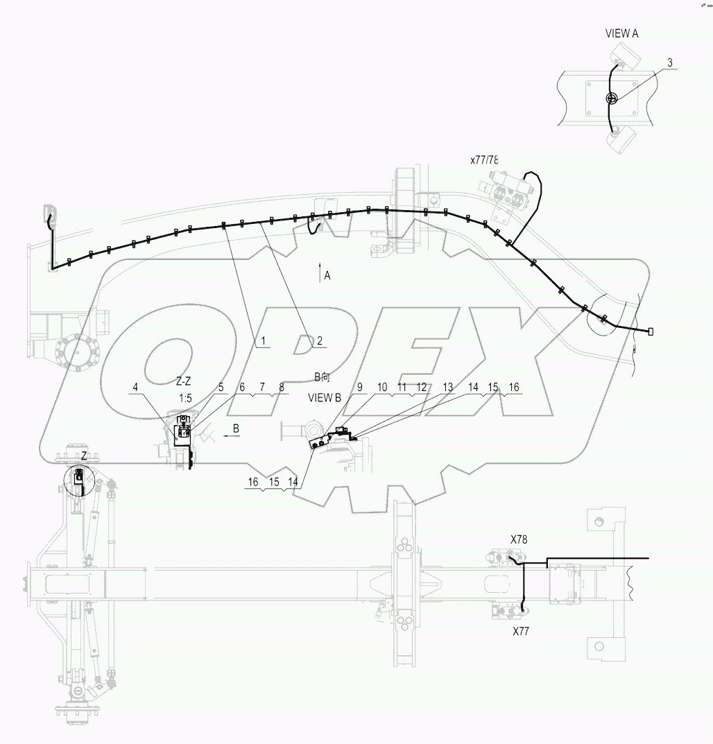 49С0093-000-00 FRONT FRAME WIRING