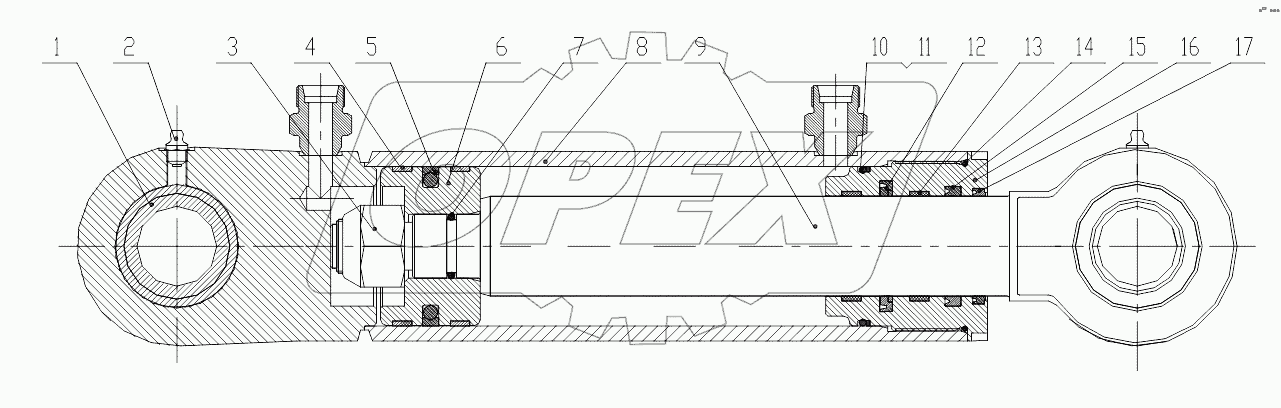 10С0663-004-00 FRONT WHEEL TILT CYLINDER