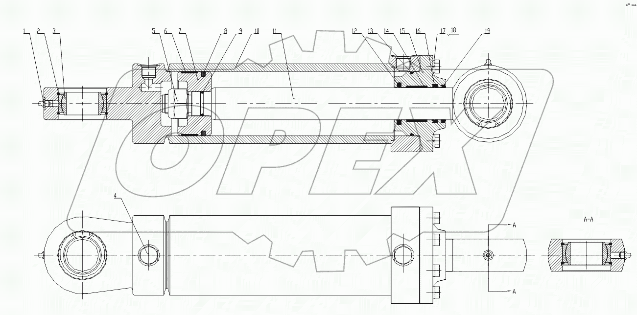 10C1066-003-00 STEERING CYLINDER