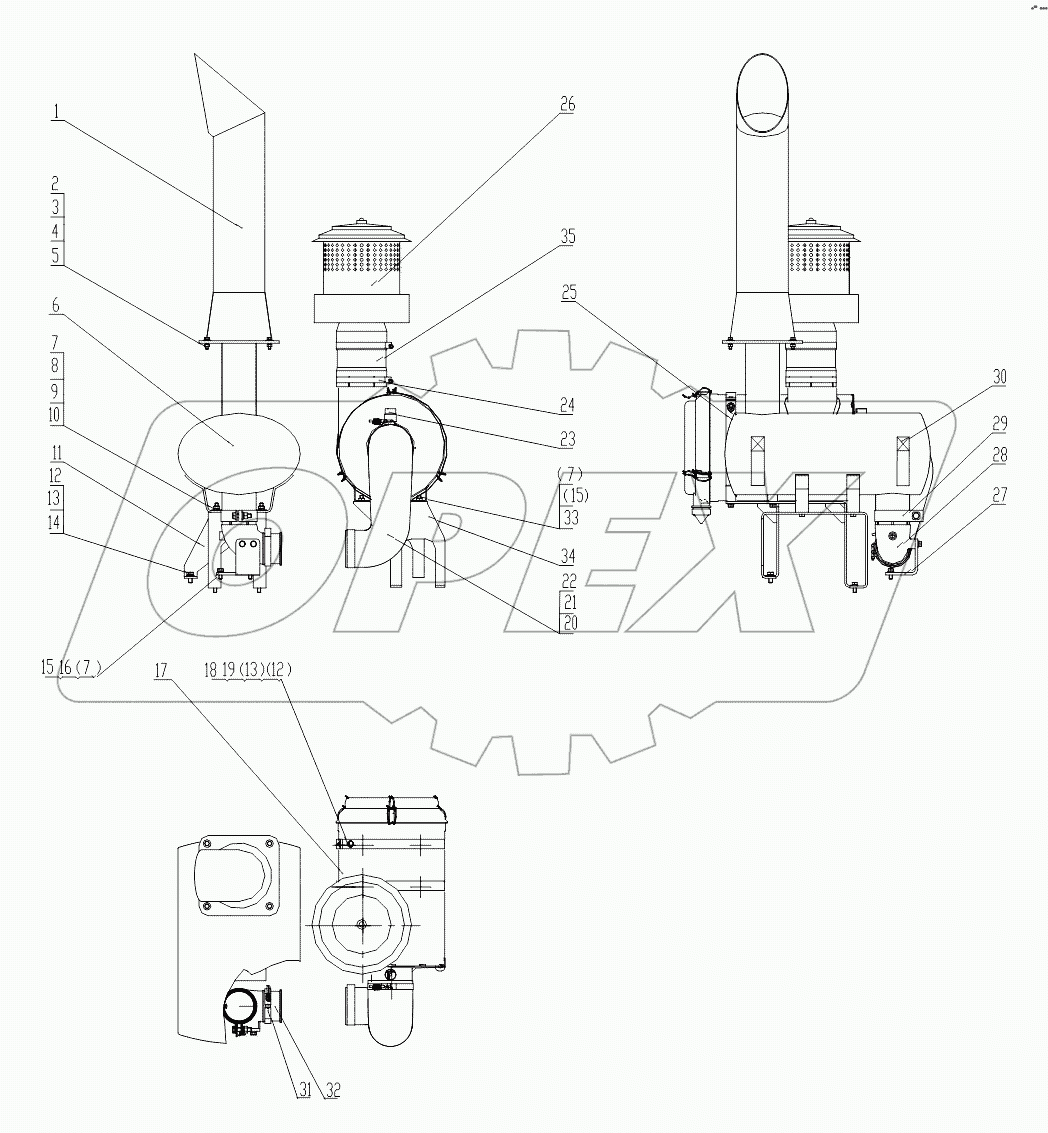 00Y0192-002-00 INTAKE AND EXHAUST SYSTEM
