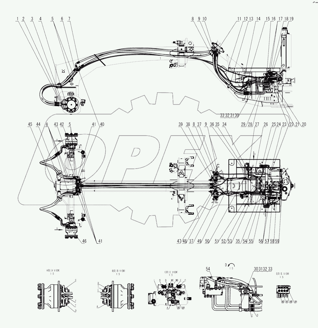 13Y0113-000-00 TRAVEL HYDRAULIC SYSTEM