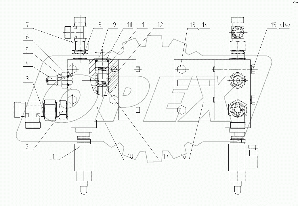 12С4181-000-00 RELIEF VALVE MOUNTING