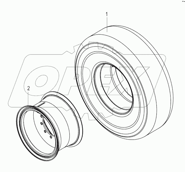 01E0117-001-00 TYRE AND RIM AS
