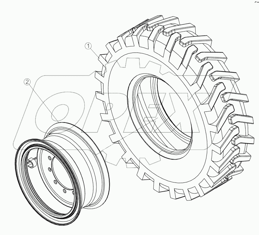 01Е0366 002 00 TYRE AND RIM AS