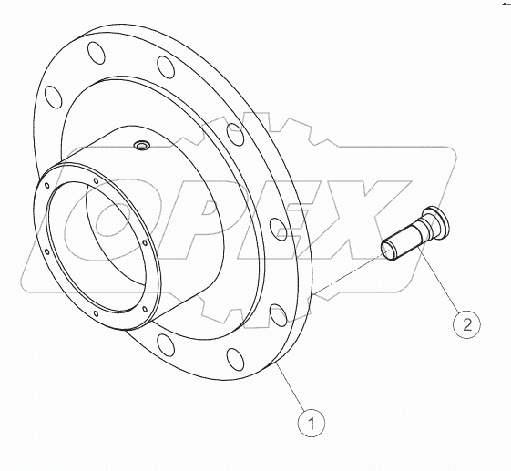 34С2172-001-00 FRONT WHEEL HUB