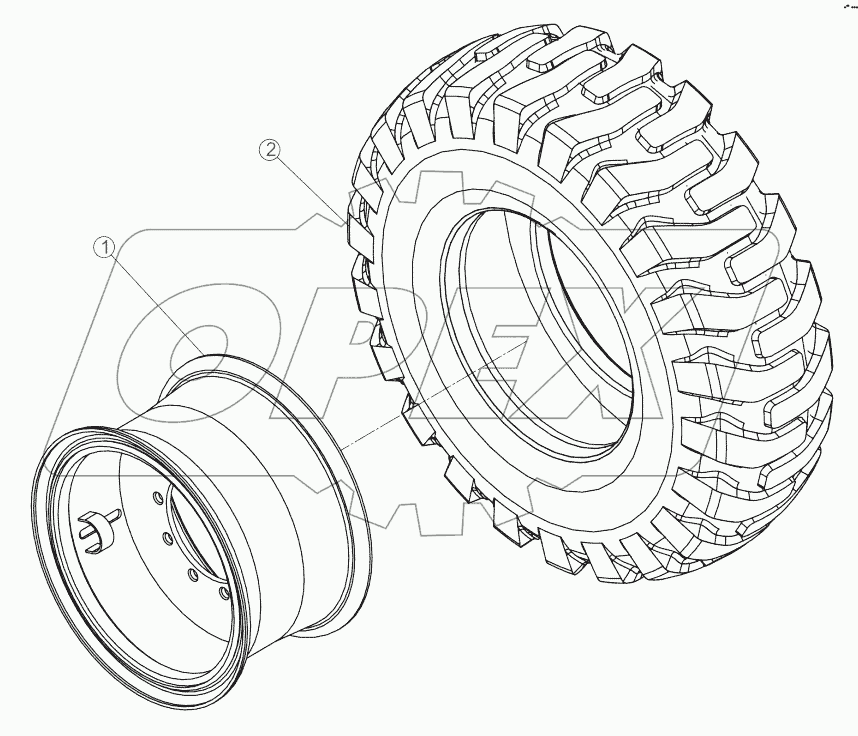 01Y0096-001-00 TYRE AND RIM AS