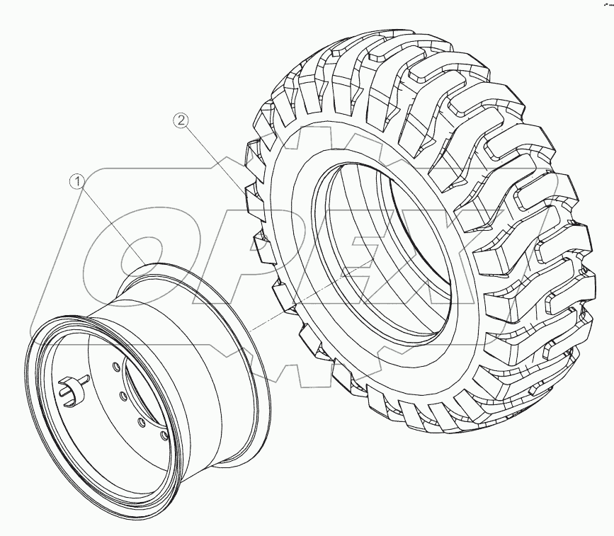 01Y0097 001 00 TYRE AND RIM AS