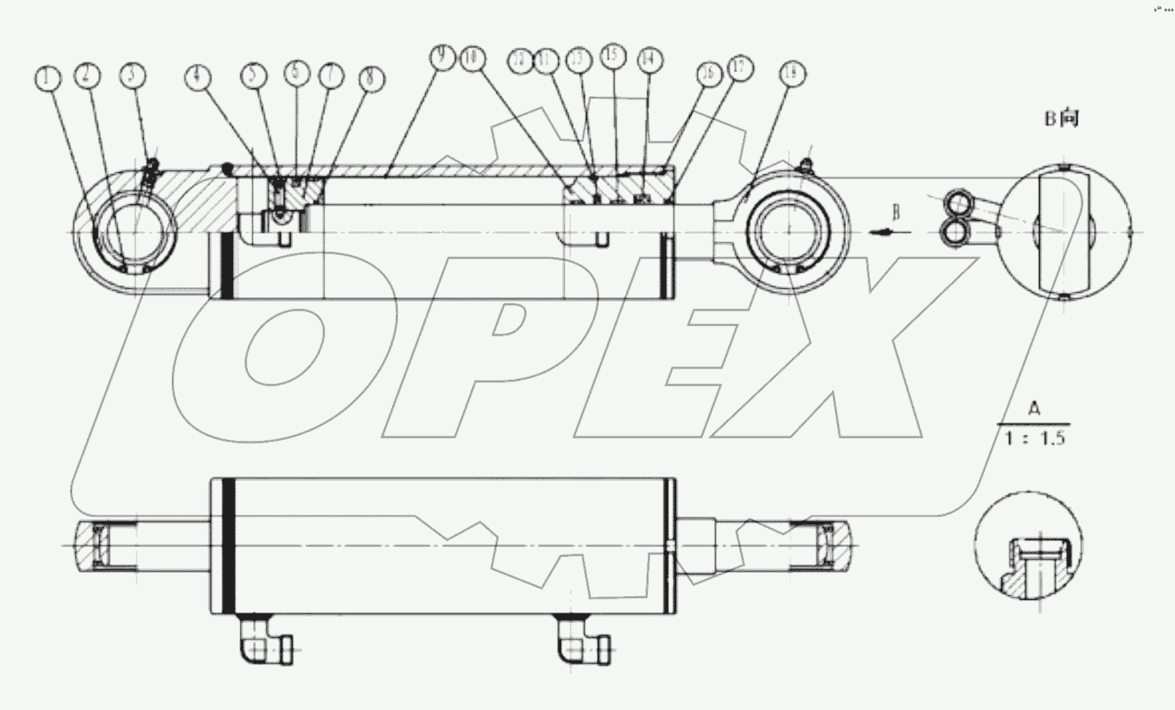 10C1872 000 FRONT WHEEL TILT CYLINDER