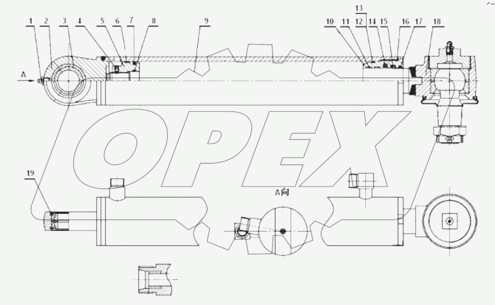 10C1870 000 FRONT WHEEL STEERING CYLINDER
