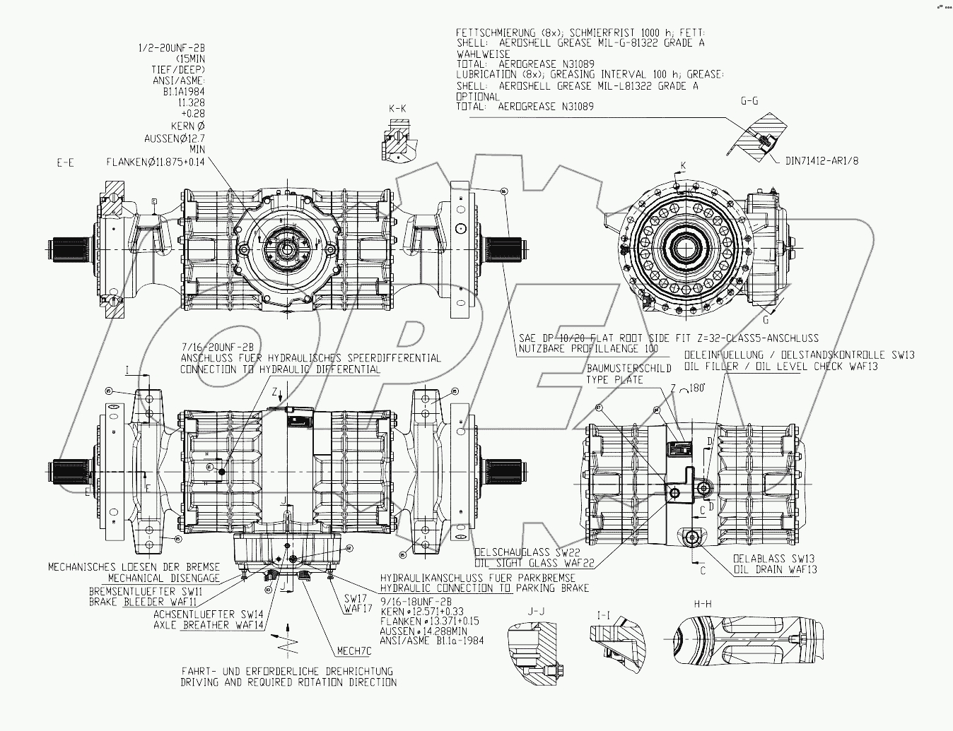 41C0296 001 REAR AXLE AS