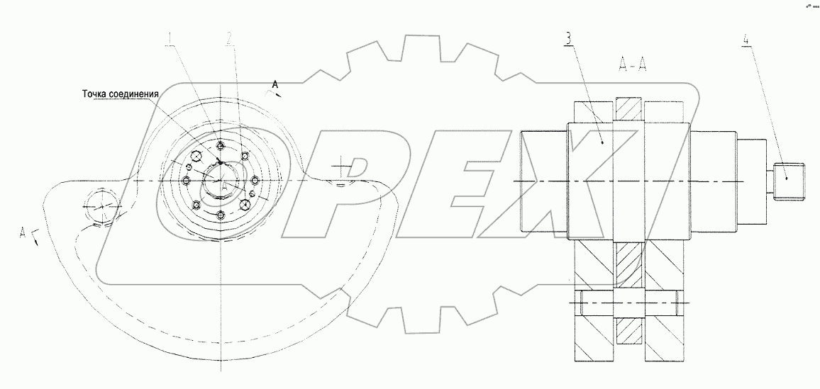14W0019 Вал левого эксцентрика в сборе
