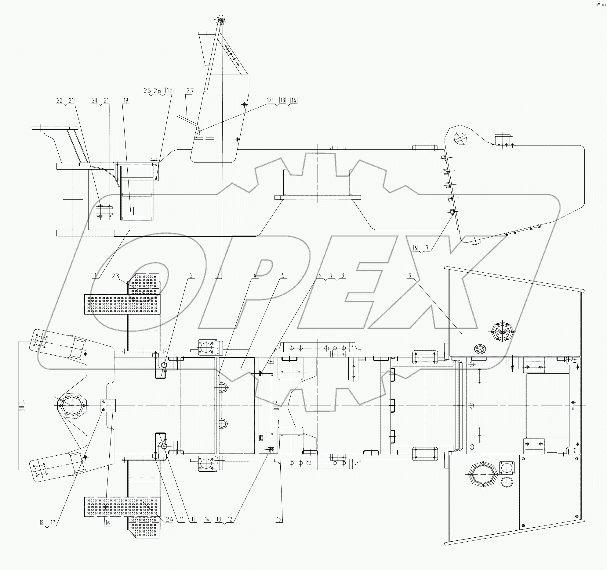  30E0465 CLG618 Rear Frame Assembly