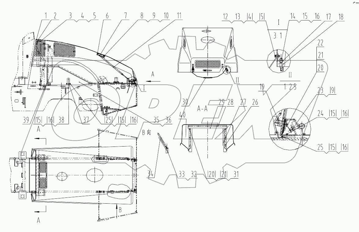  25Y0013 Engine Hood Assembly