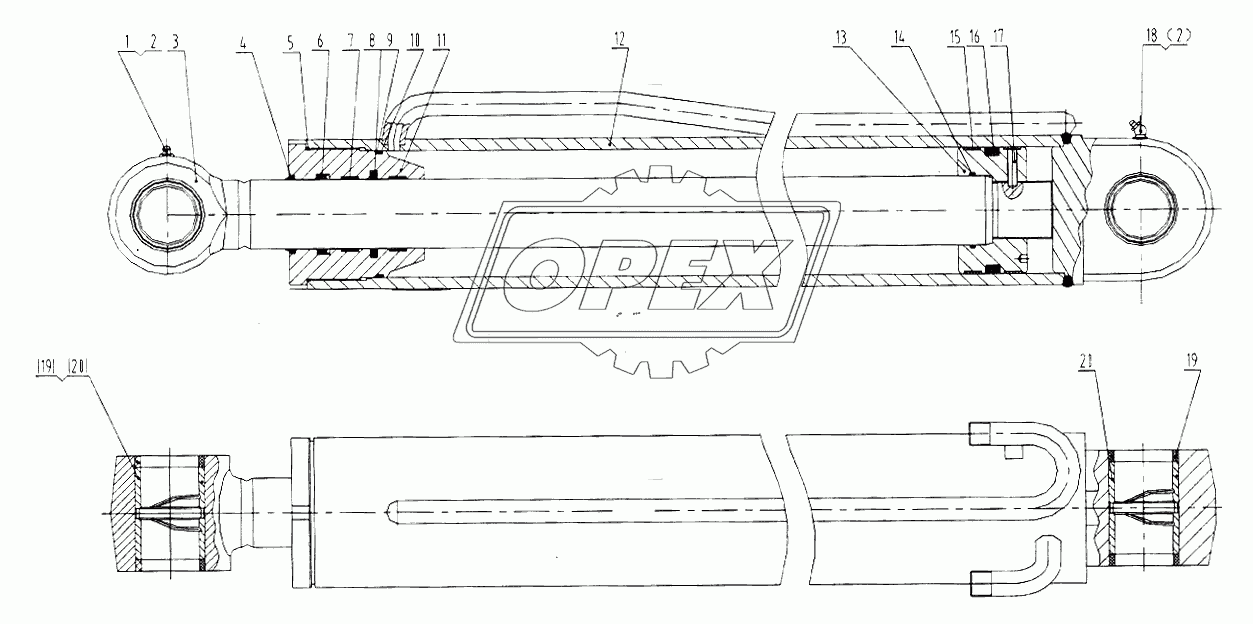 10С0128 Цилиндр стрелы экскаватора