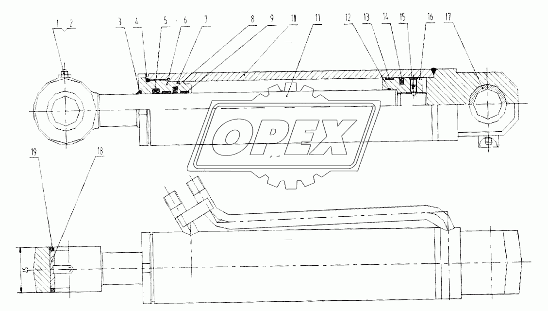 10К0020 Правый цилиндр ковша 4 в 1