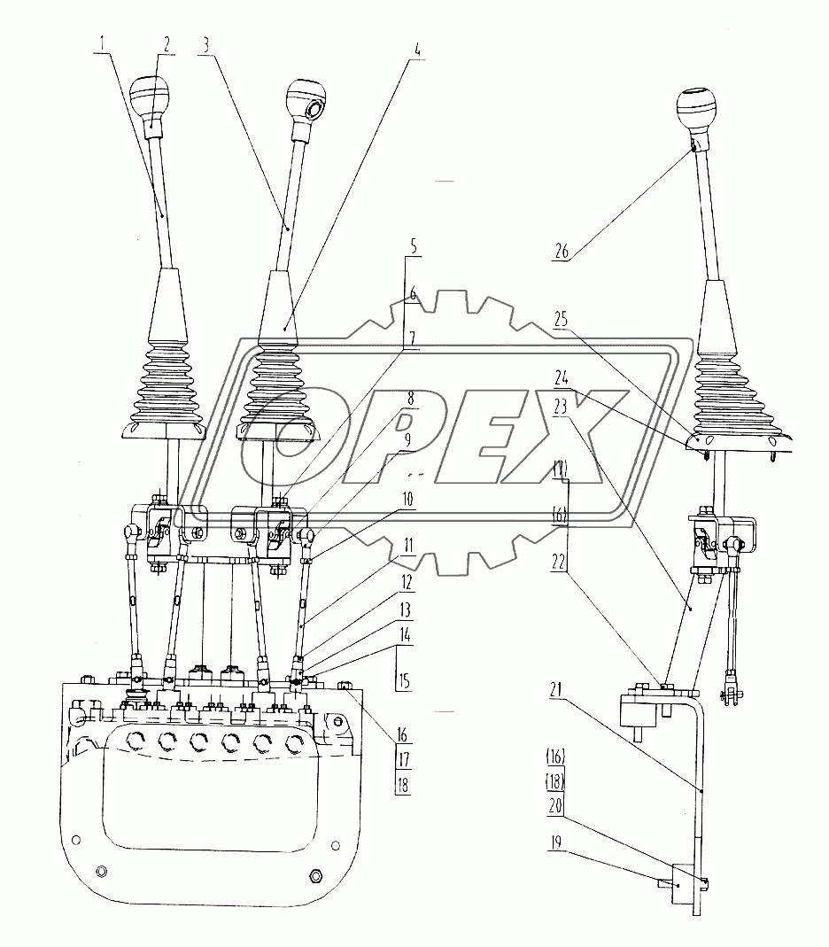24К0011 Рычаг управления экскаватором