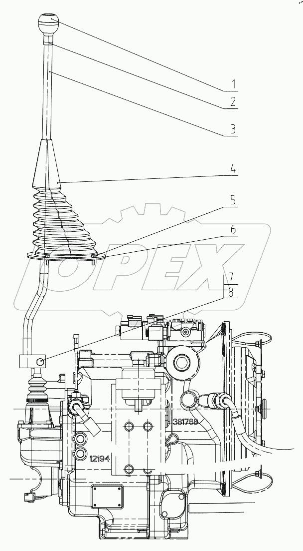 23C0215 002 SHIFT CONTROL LEVER