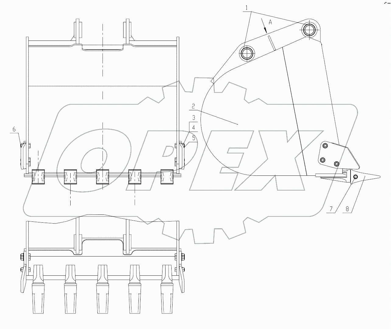 43C4911 000 BUCKET (0.29cu.m.)
