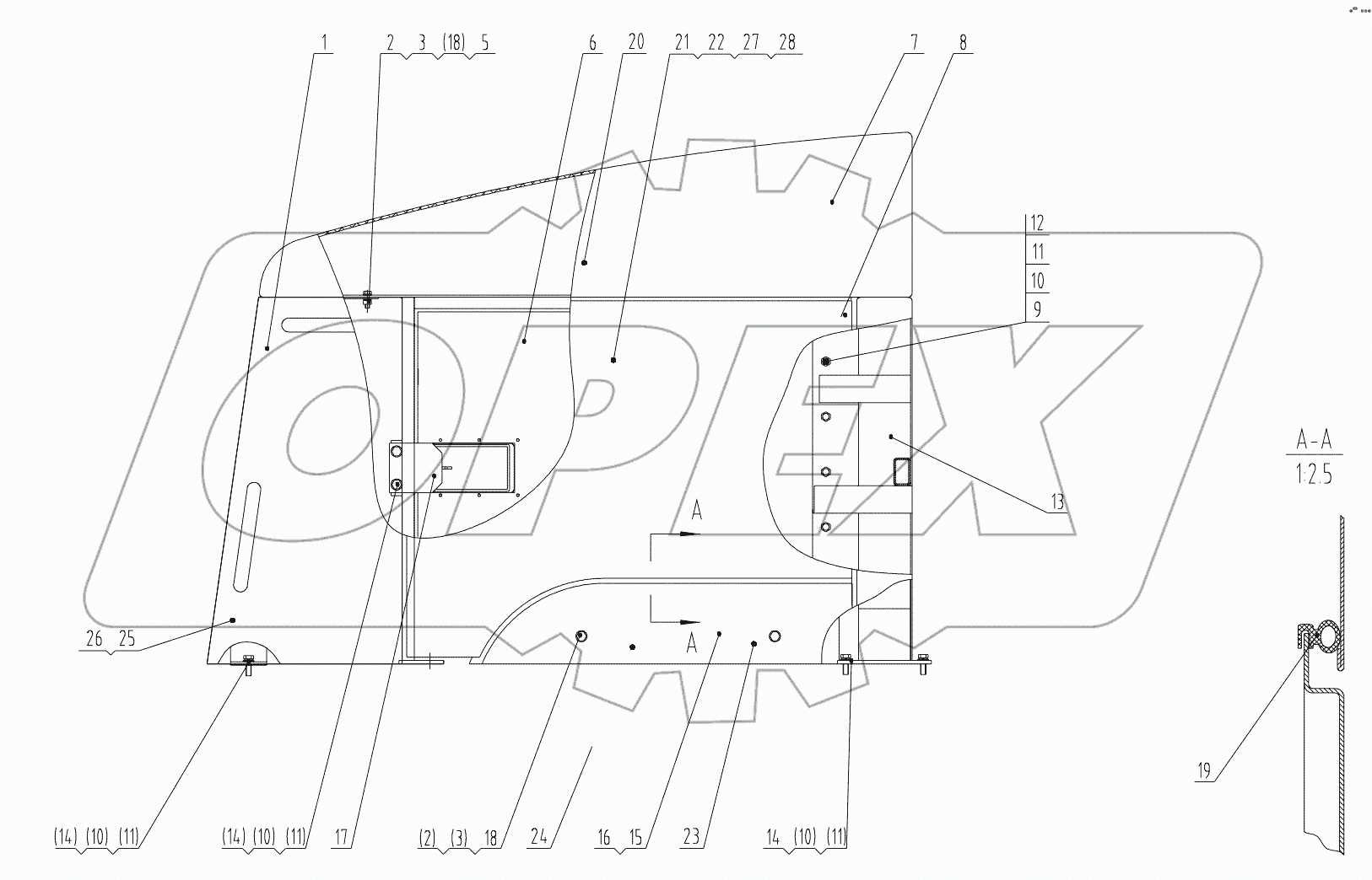  48C0656 001 ENGINE HOOD AS