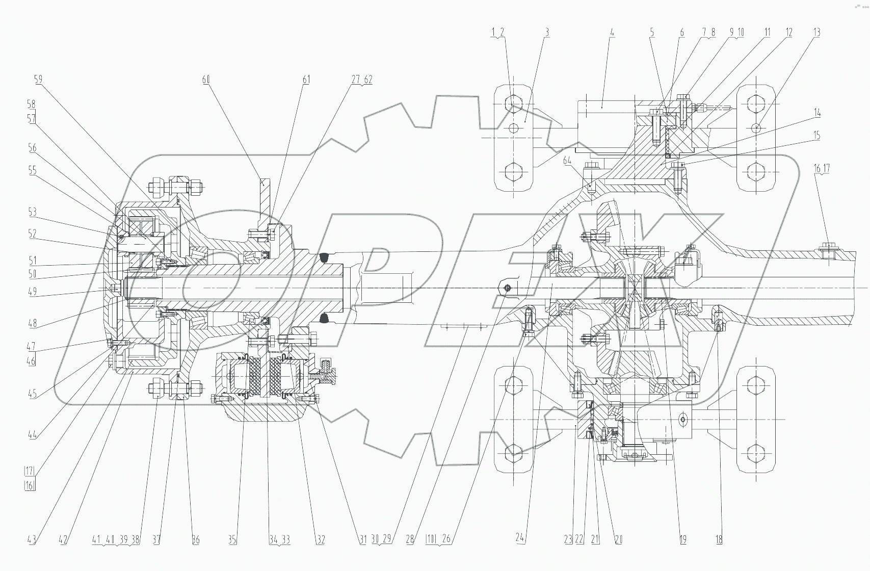  01E0080 013 REAR AXLE AS