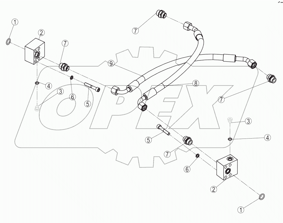 00C4754_000_00 STEERING CYLINDER LINES