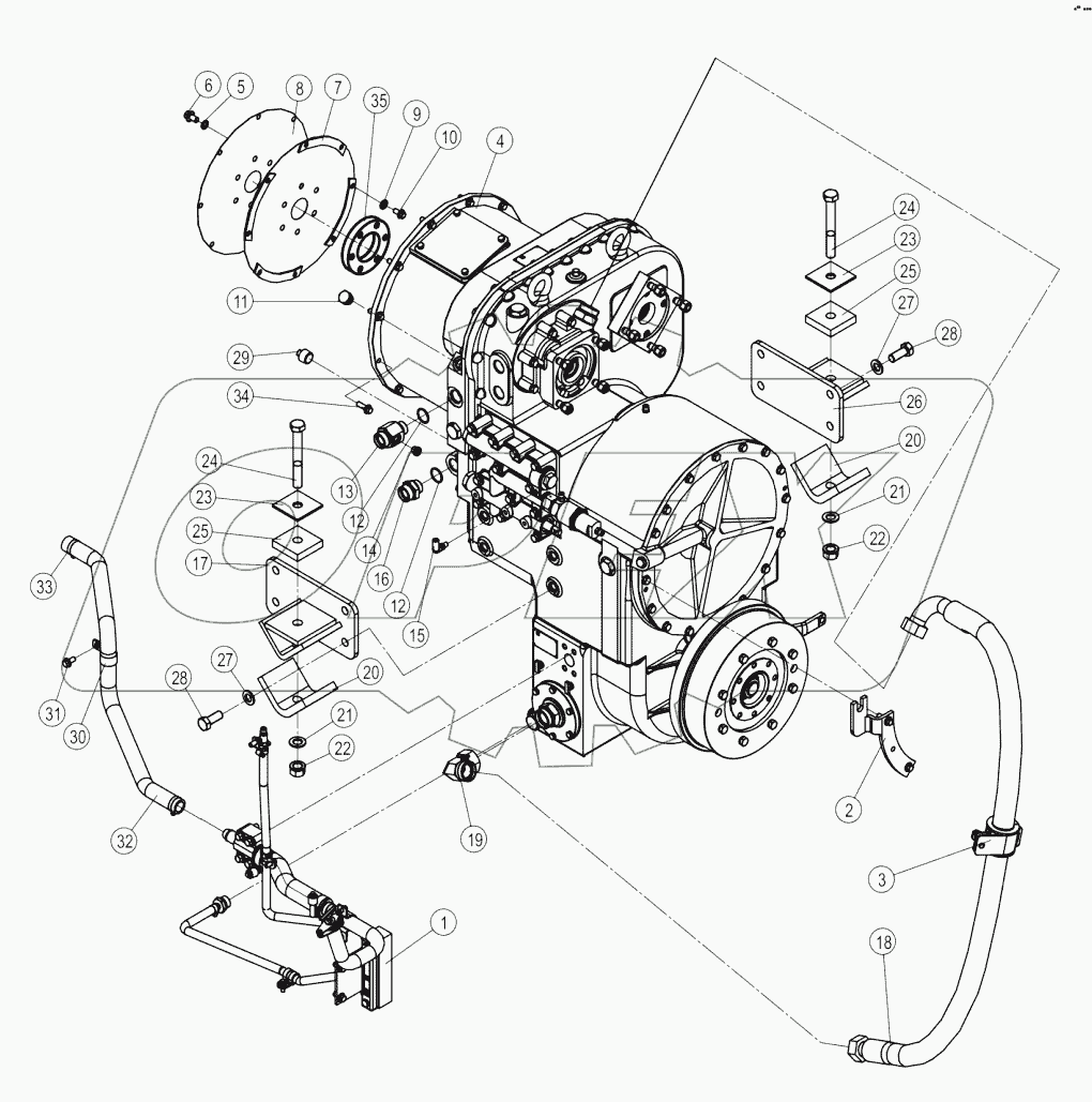 42C1820_000_00 GEARBOX & TORQUE CONVERTER MOUNTING