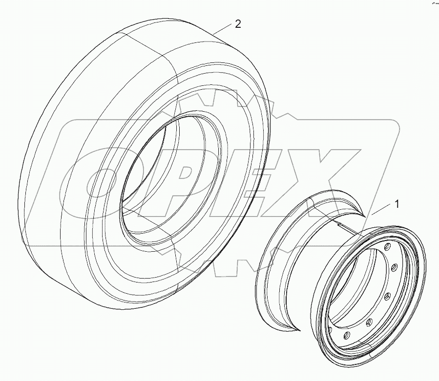 01E0175 001 TYRE AND RIM AS