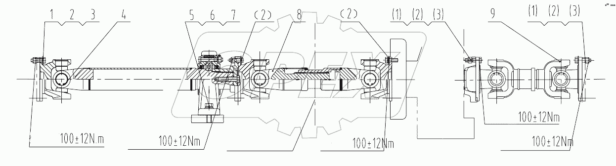 03E0057 001 DRIVE SHAFT SYSTEM